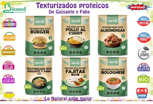 Texturizados ricos en proteina de Guisante